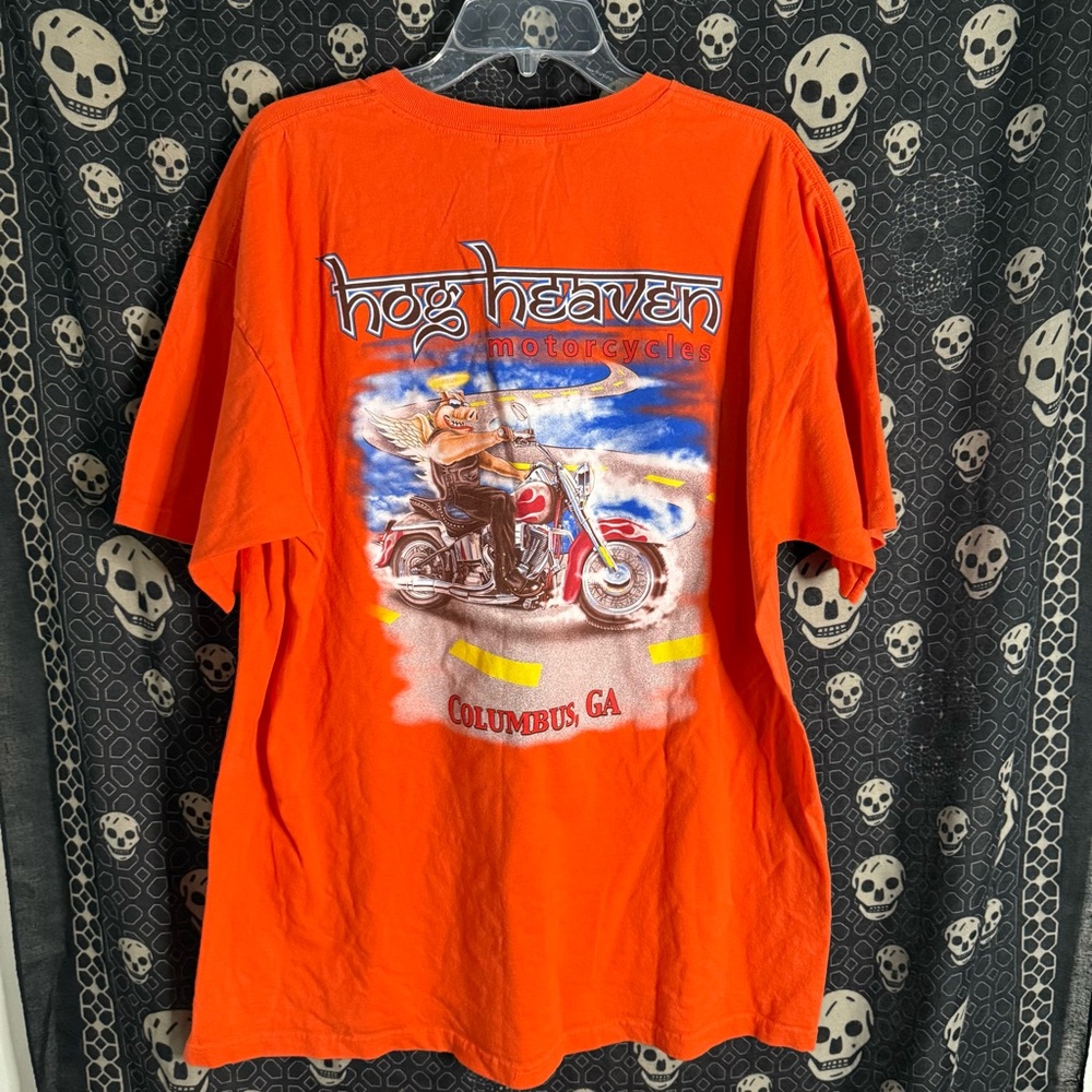 Anvil Orange T-Shirt biker shirt